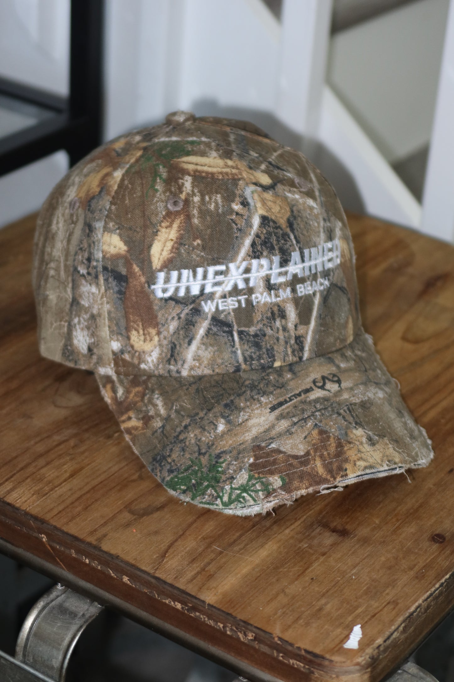 Distressed Branded Camo Hat
