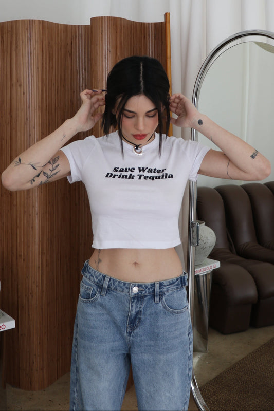 Save Water, Drink Tequila Crop Top