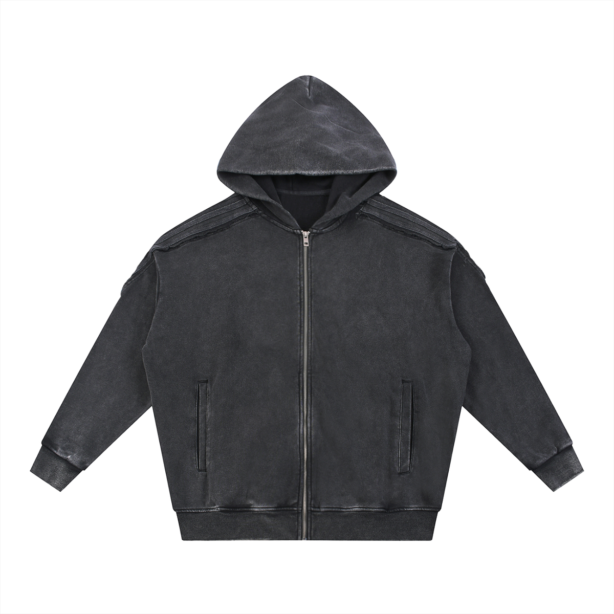 ESSENTIAL TAPE RAW EDGE ZIP HOODIE