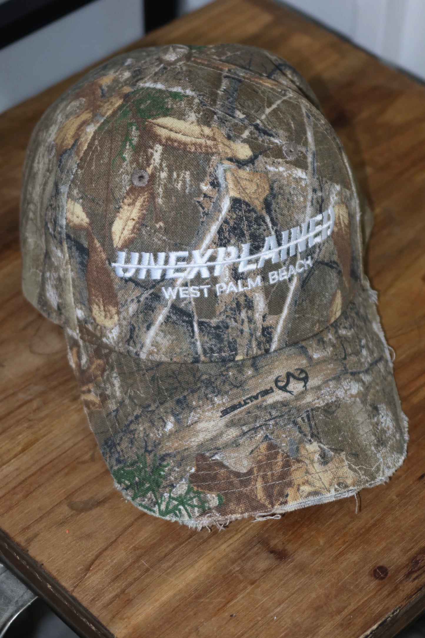 Distressed Branded Camo Hat