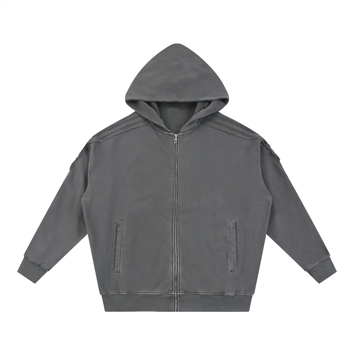 ESSENTIAL TAPE RAW EDGE ZIP HOODIE