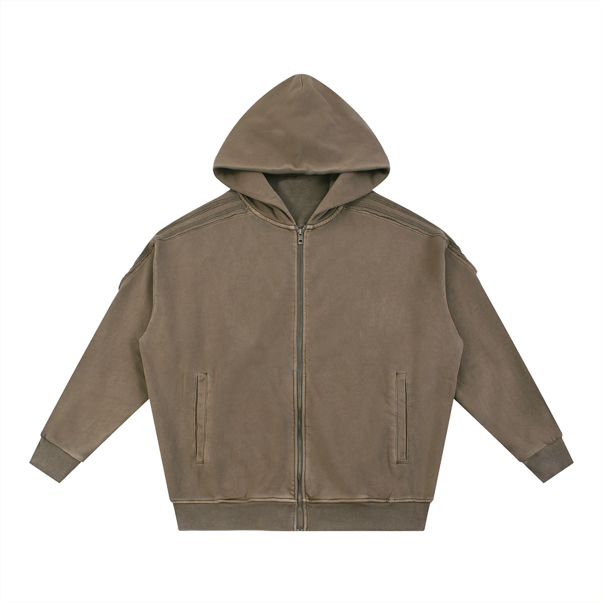 ESSENTIAL TAPE RAW EDGE ZIP HOODIE