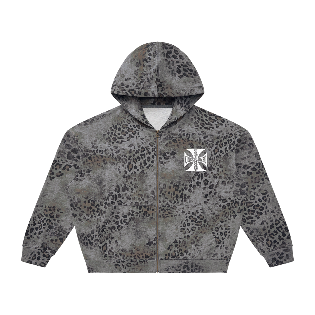 EAST COAST LEOPARD ZIP HOODIE